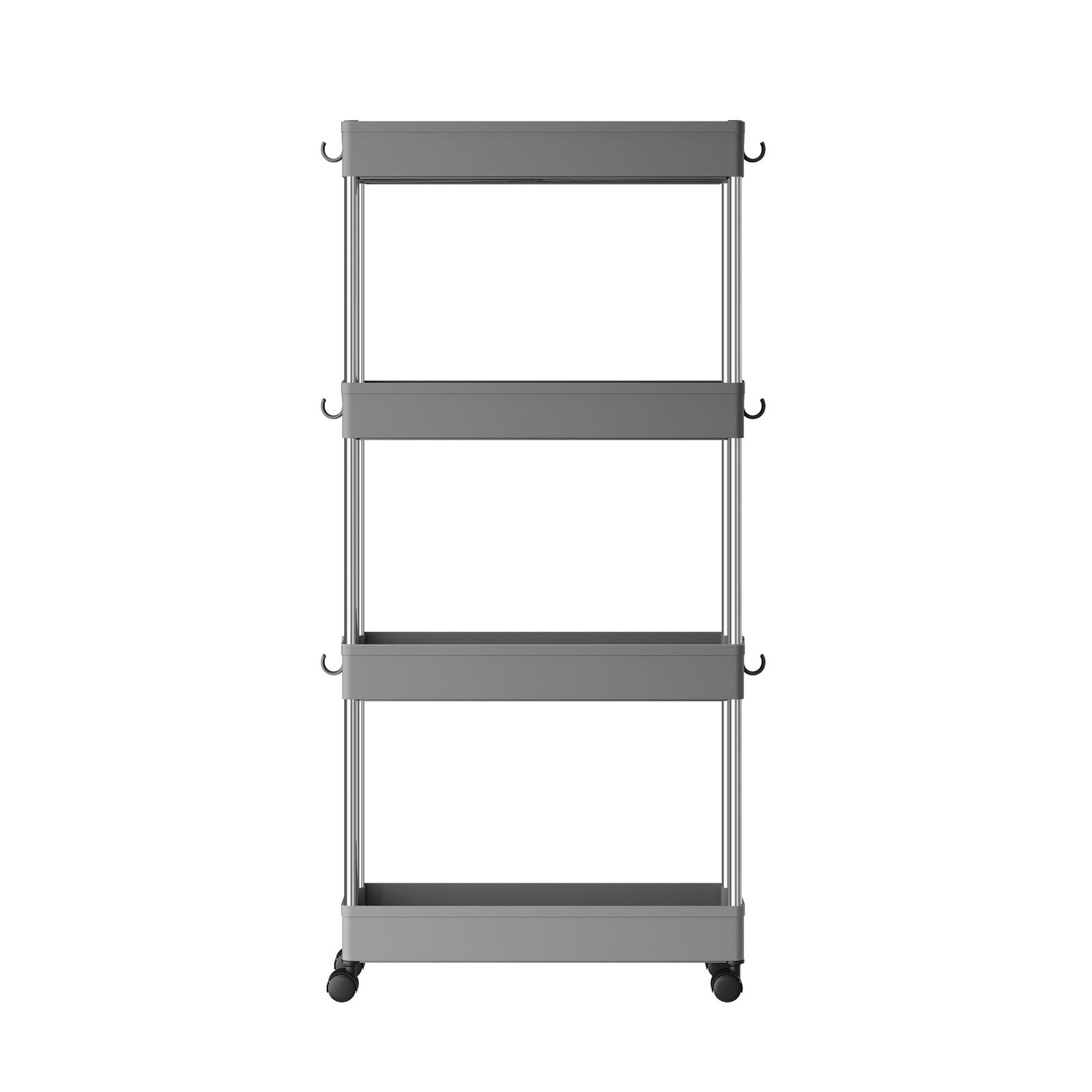 4-Tier Narrow Storage Trolley, Space-Saving Rolling Trolley with Wheels, for Kitchen Living Room Bathroom - image 1