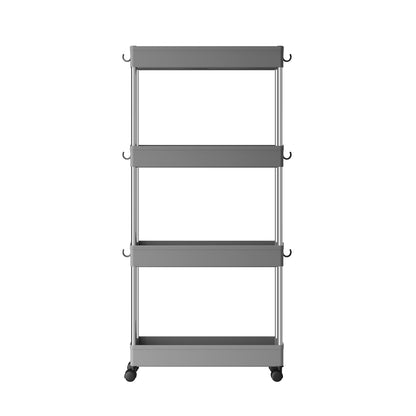 4-Tier Narrow Storage Trolley, Space-Saving Rolling Trolley with Wheels, for Kitchen Living Room Bathroom - image 1