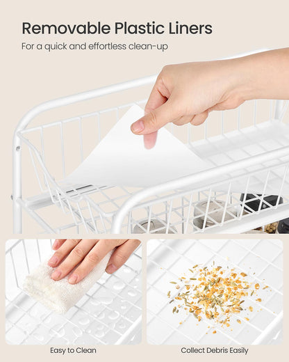 Cupboard Organiser 2-Tier Under Sink Storage Organiser Matte White - image 6