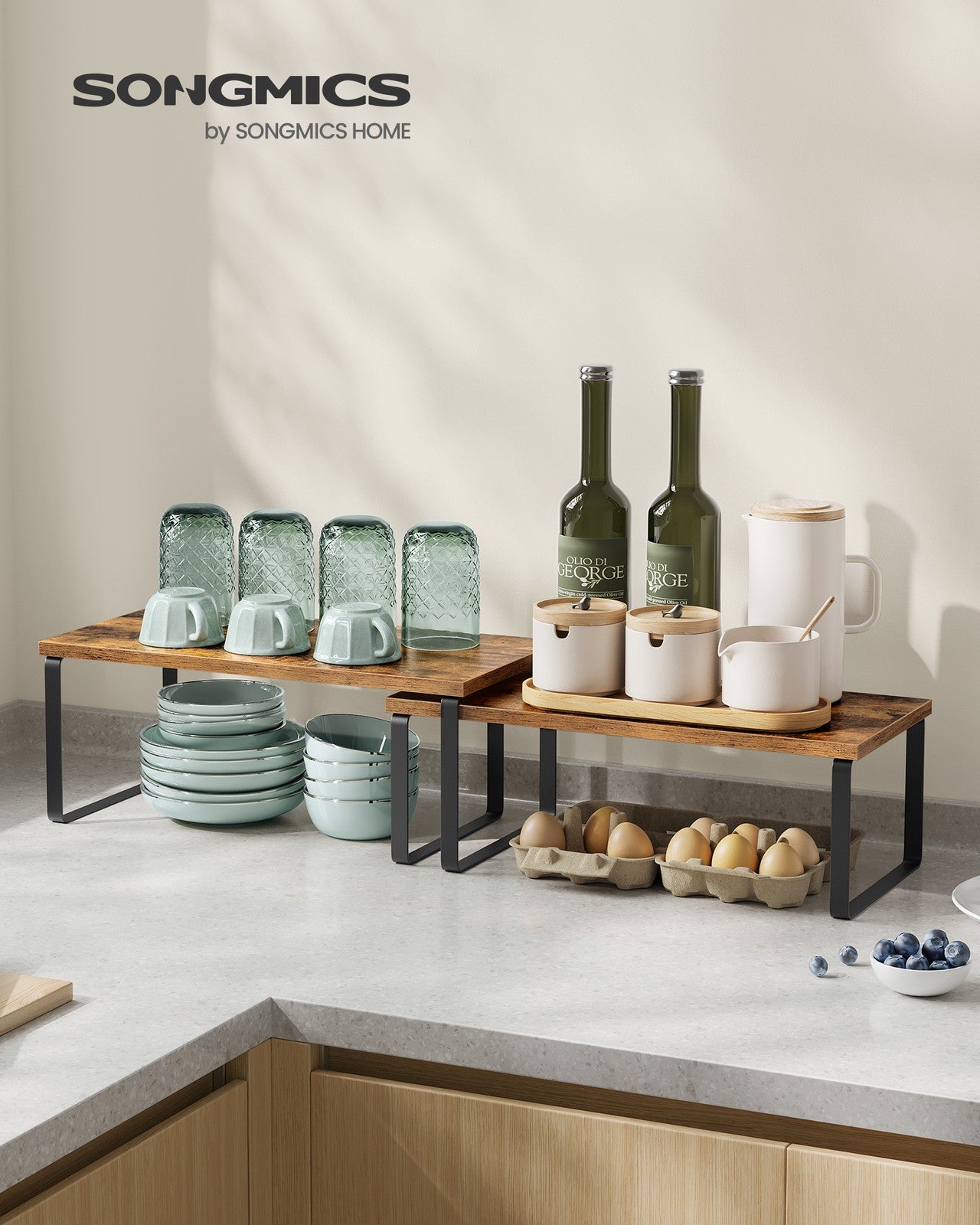 Set of 2 Cupboard Shelf Organisers - image 2