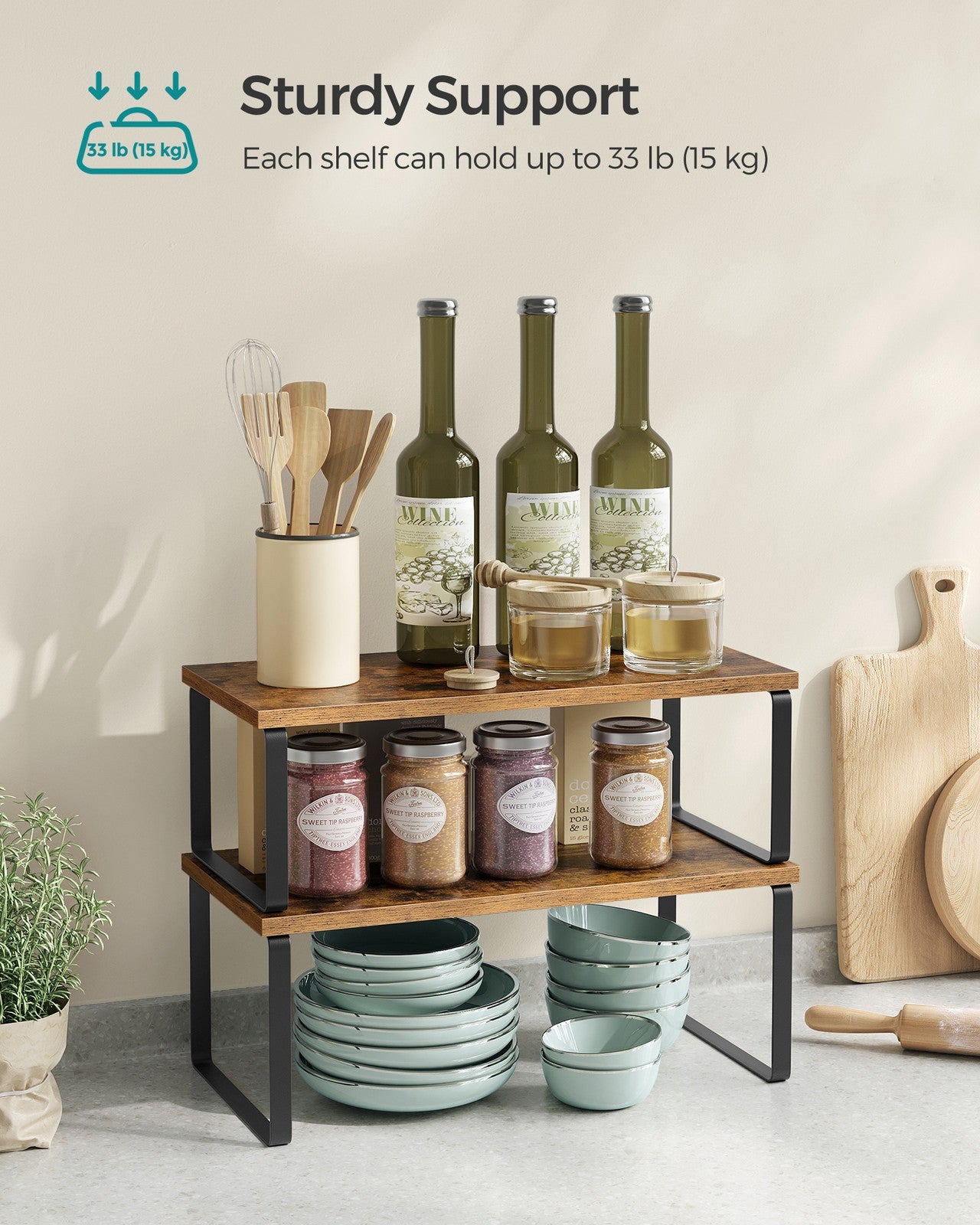 Set of 2 Cupboard Shelf Organisers - image 4