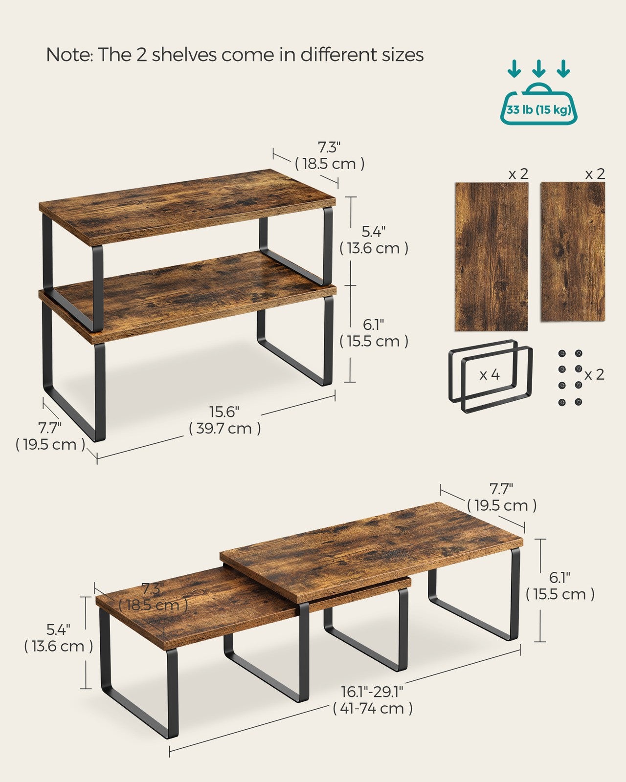 Set of 2 Cupboard Shelf Organisers - image 6