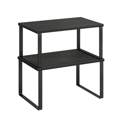 Set of 2 Cupboard Shelf Organisers Ink Black and Ebony Black - image 1