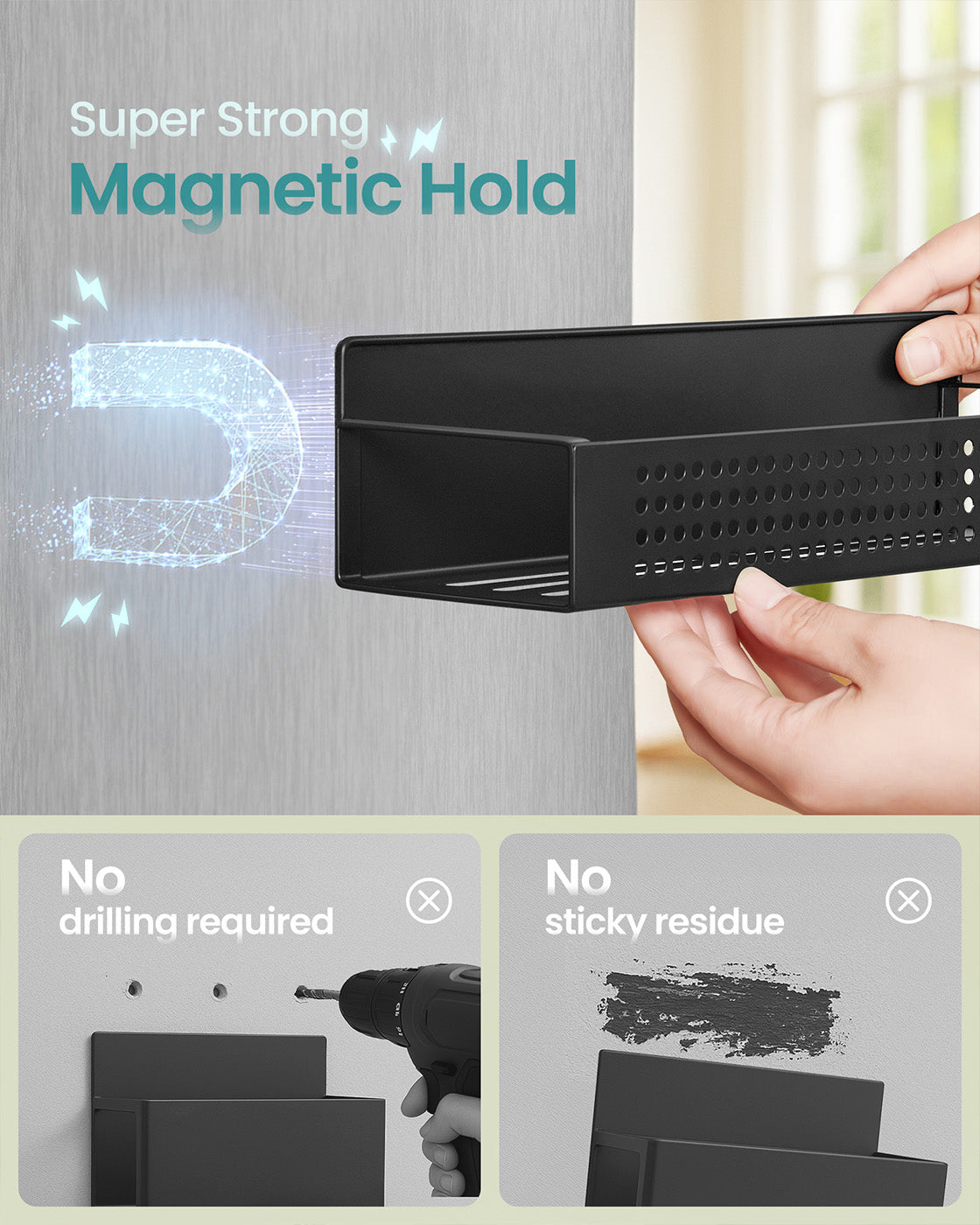Magnetic spice racks set for kitchen appliances no drilling needed - image 3