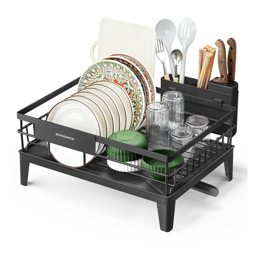 Dish Drying Rack 360° Rotatable and Extendable Spout Ink Black - image 2