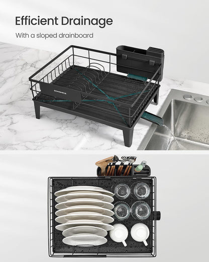 Dish Drying Rack 360° Rotatable and Extendable Spout Ink Black - image 5