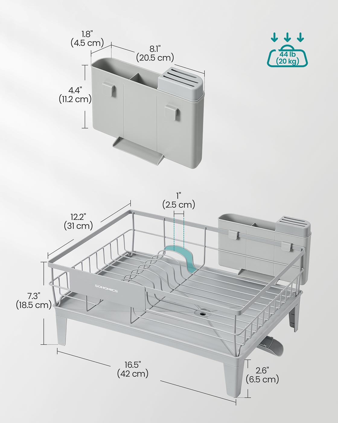 Dish Drying Rack 360° Rotatable and Extendable Spout Ink Black - image 15