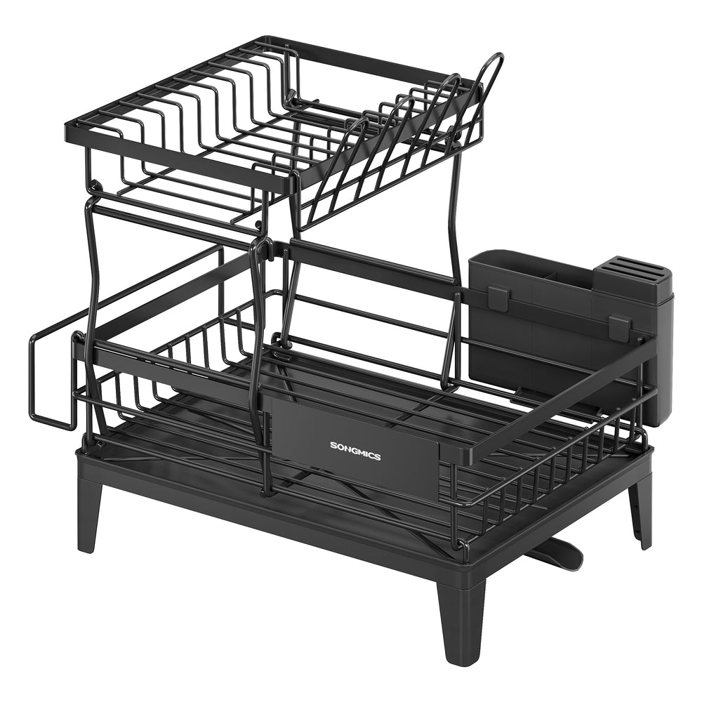 Dish Drying Rack 360° Rotatable and Extendable Spout Ink Black - image 18
