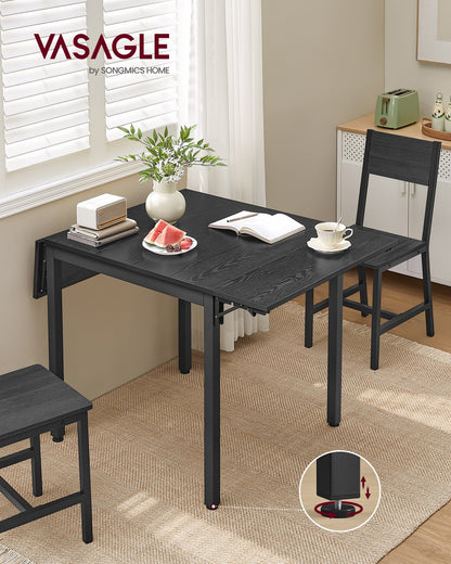 Extendable Dining Table Rustic Brown and Ink Black - image 19