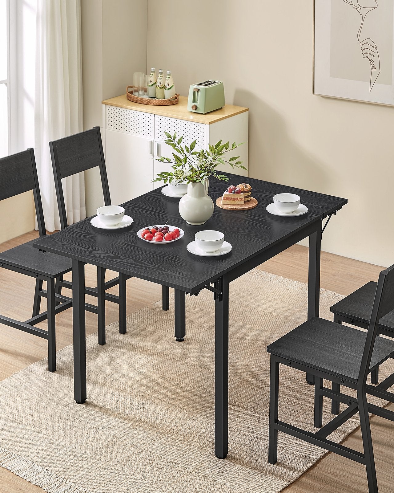 Extendable Dining Table Rustic Brown and Ink Black - image 20