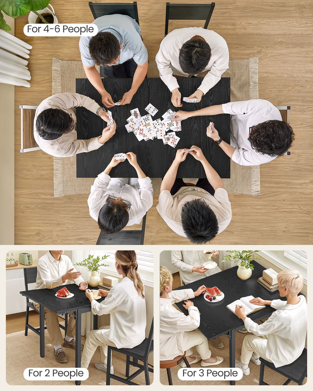 Extendable Dining Table Rustic Brown and Ink Black - image 21