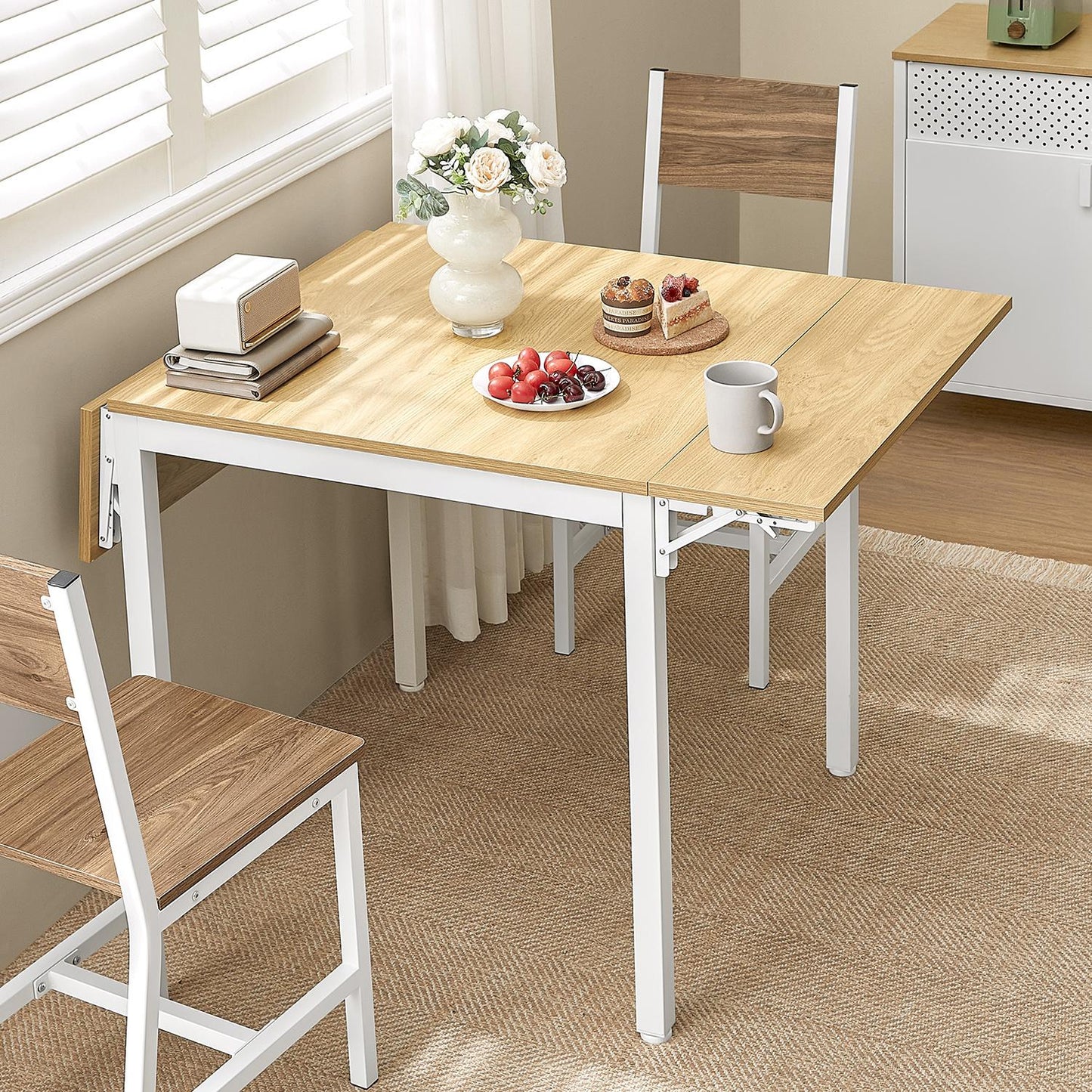 Extendable Dining Table Rustic Brown and Ink Black - image 13