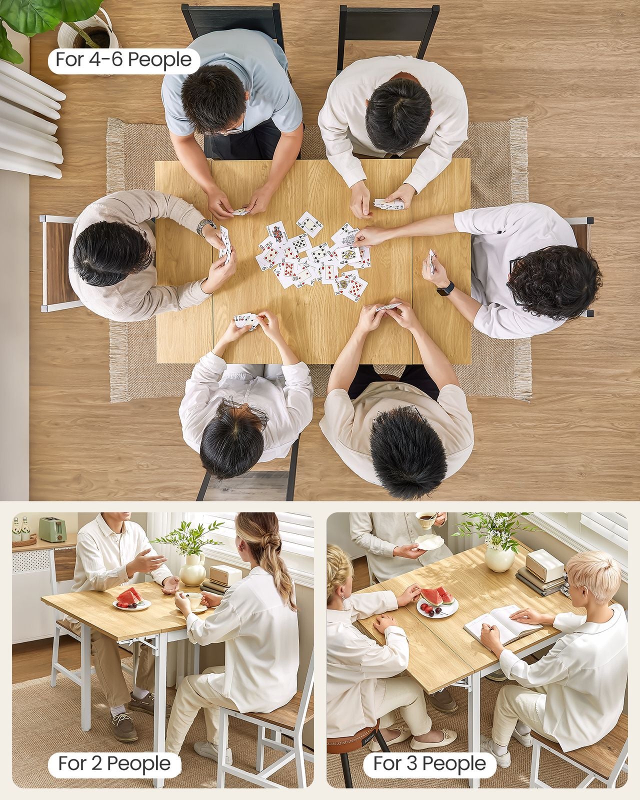 Extendable Dining Table Rustic Brown and Ink Black - image 15