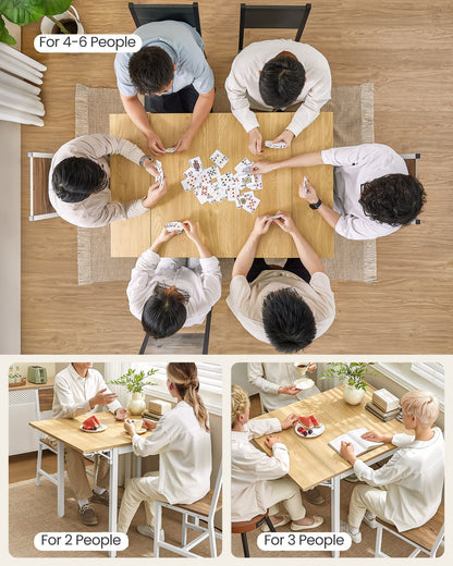 Extendable Dining Table Rustic Brown and Ink Black - image 15