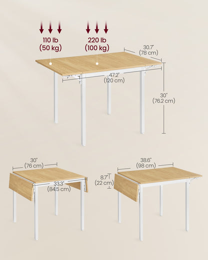 Extendable Dining Table Rustic Brown and Ink Black - image 17