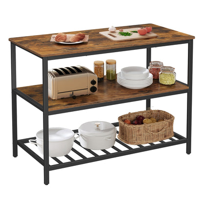 47" Kitchen Island with 3 Shelves