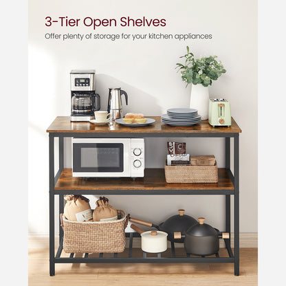 47" Kitchen Island with 3 Shelves
