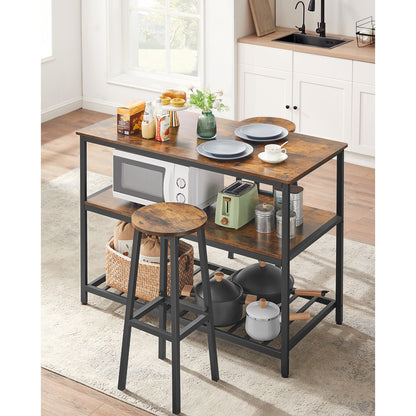 47" Kitchen Island with 3 Shelves