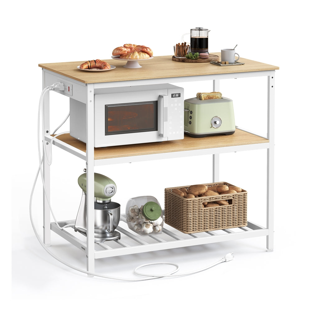 Kitchen Island with 3 Shelves
