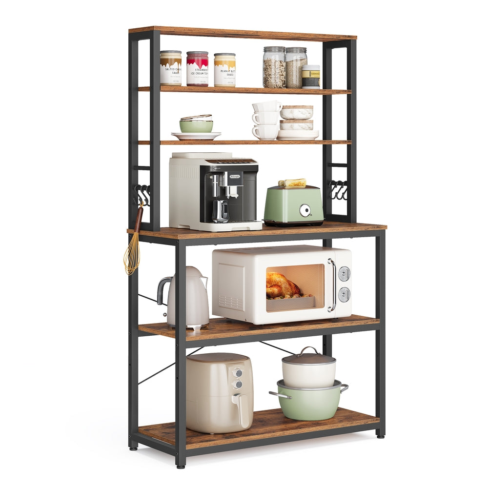 Kitchen Storage Rack with 6 Shelves and 6 Hooks - image 11