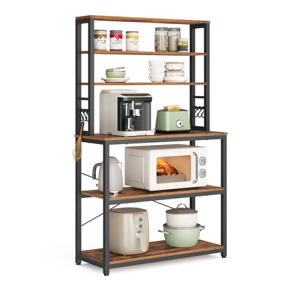 Kitchen Storage Rack with 6 Shelves and 6 Hooks - image 11