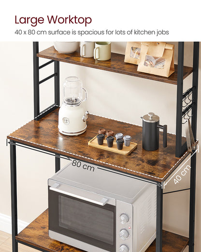 Kitchen Storage Rack with 6 Shelves and 6 Hooks - image 15