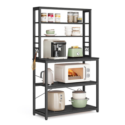 Kitchen Storage Rack with 6 Shelves and 6 Hooks - image 27