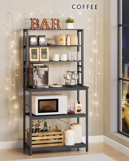 Kitchen Storage Rack with 6 Shelves and 6 Hooks - image 29