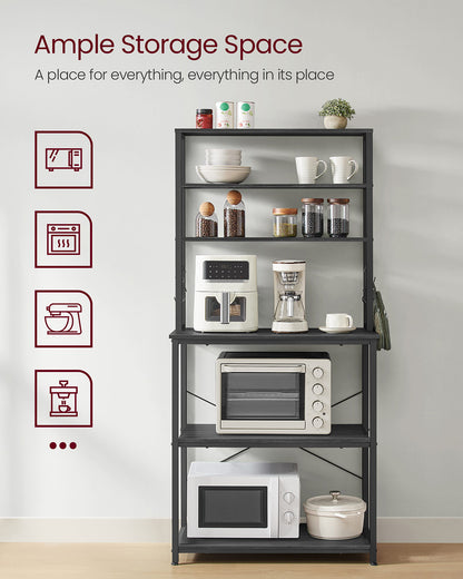 Kitchen Storage Rack with 6 Shelves and 6 Hooks - image 30