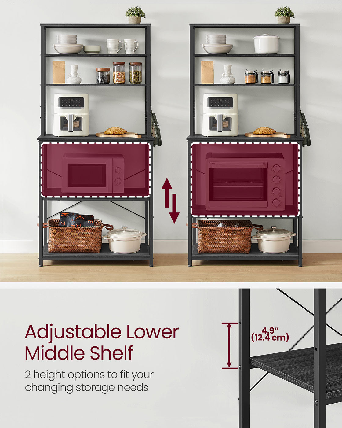 Kitchen Storage Rack with 6 Shelves and 6 Hooks - image 31