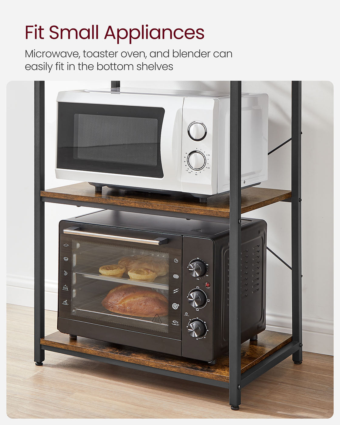 Kitchen Storage Rack with 6 Shelves and 6 Hooks - image 7