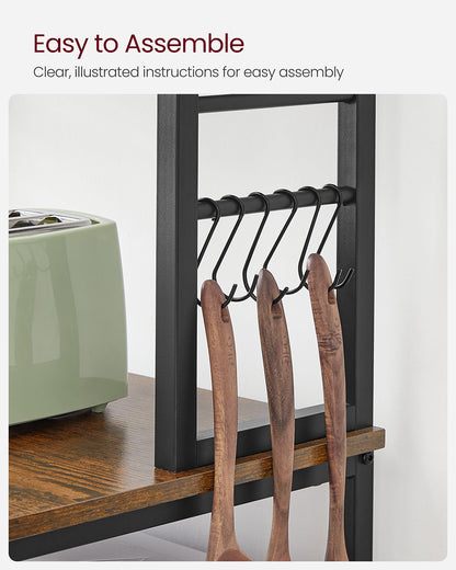 Kitchen Storage Rack with 6 Shelves and 6 Hooks - image 10