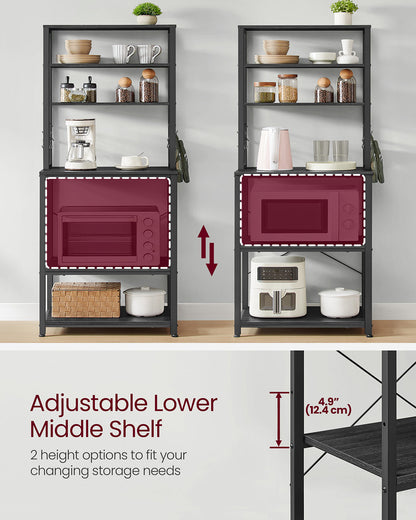 Kitchen Storage Rack with 6 Shelves and 6 Hooks - image 39