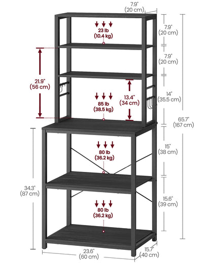 Kitchen Storage Rack with 6 Shelves and 6 Hooks - image 41