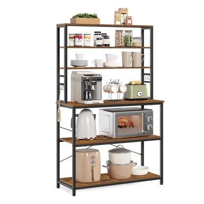 Kitchen Storage Rack with 6 Shelves and 6 Hooks - image 20