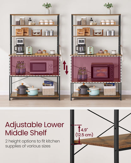 Kitchen Storage Rack with 6 Shelves and 6 Hooks - image 25