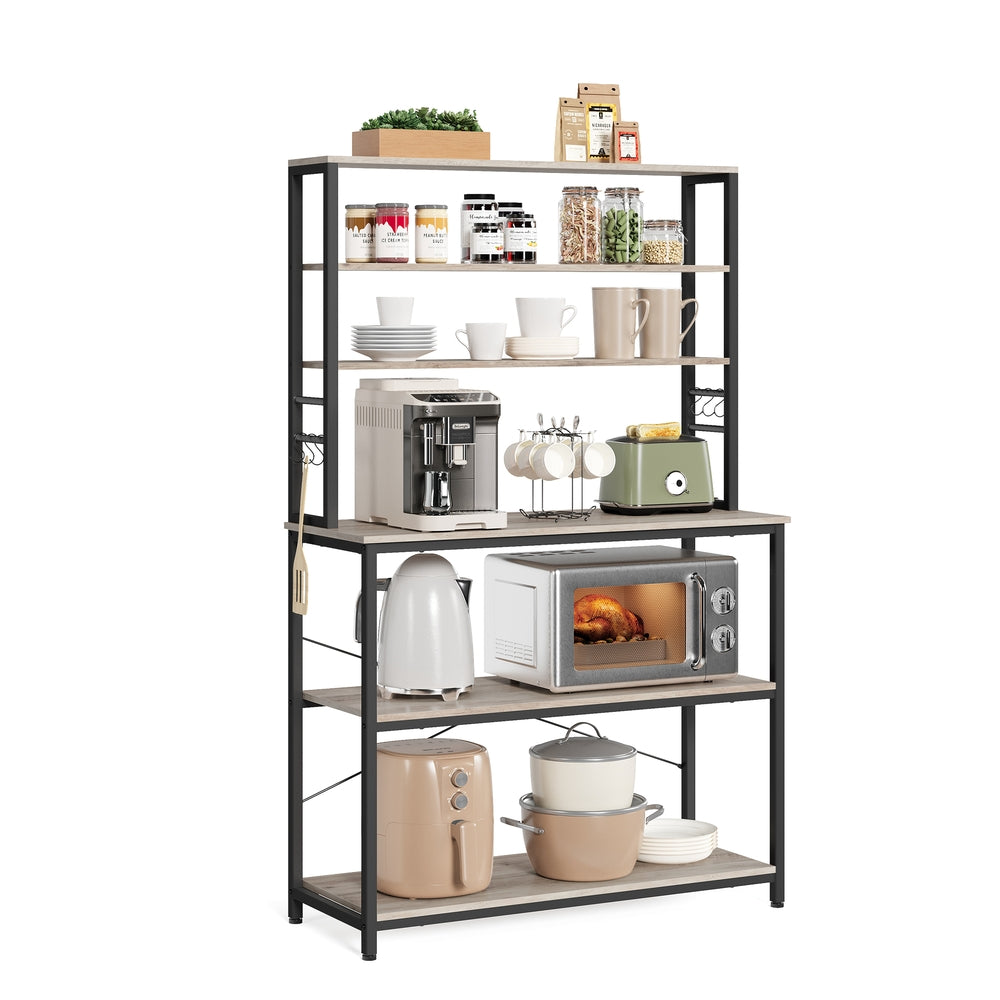 Kitchen Storage Rack with 6 Shelves and 6 Hooks - image 50