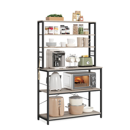Kitchen Storage Rack with 6 Shelves and 6 Hooks - image 50
