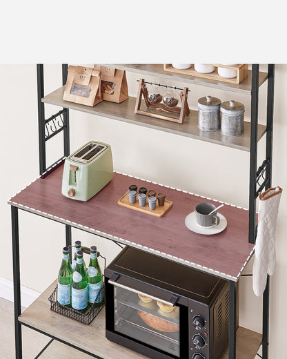 Kitchen Storage Rack with 6 Shelves and 6 Hooks - image 51
