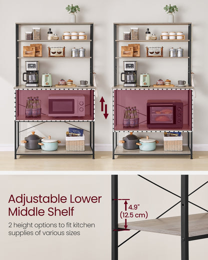 Kitchen Storage Rack with 6 Shelves and 6 Hooks - image 52