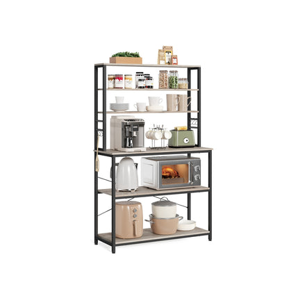 Kitchen Storage Rack with 6 Shelves and 6 Hooks - image 56