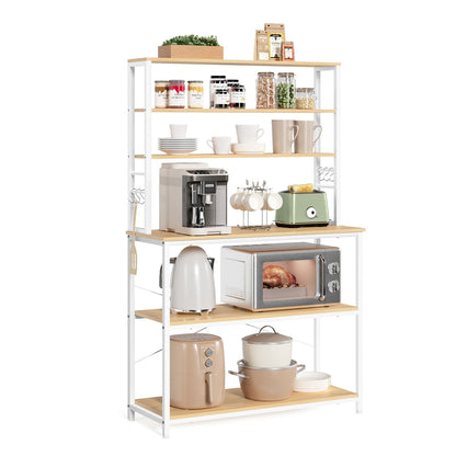 Kitchen Storage Rack with 6 Shelves and 6 Hooks - image 43