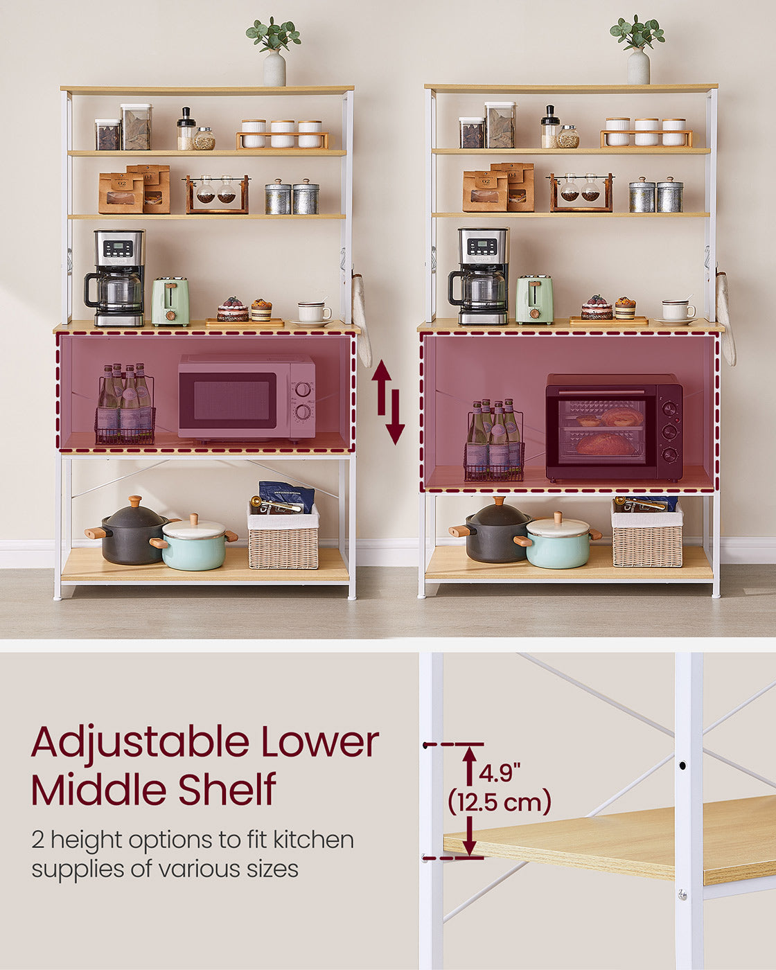 Kitchen Storage Rack with 6 Shelves and 6 Hooks - image 48