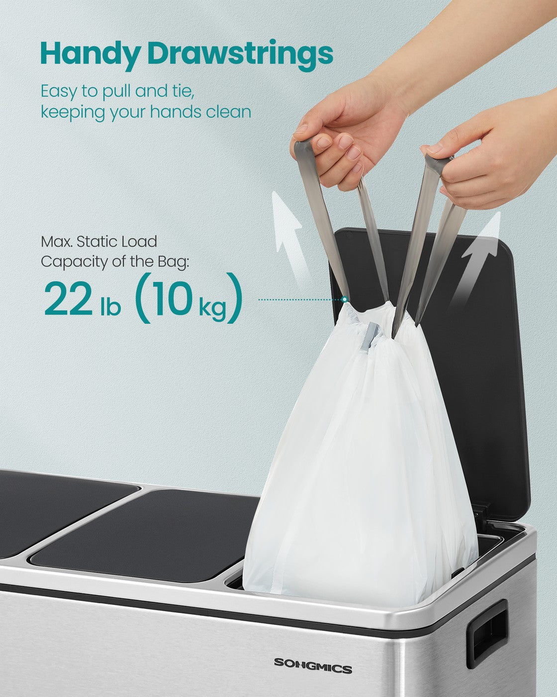 Bin Bags 20 L Rubbish Bags with Drawstrings 80 Pieces Quick-Dispense Box - image 5