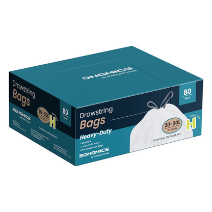 Bin Bags 20 L Rubbish Bags with Drawstrings 80 Pieces Quick-Dispense Box - image 8