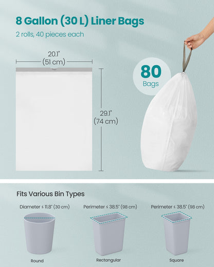 Bin Bags 20 L Rubbish Bags with Drawstrings 80 Pieces Quick-Dispense Box - image 13
