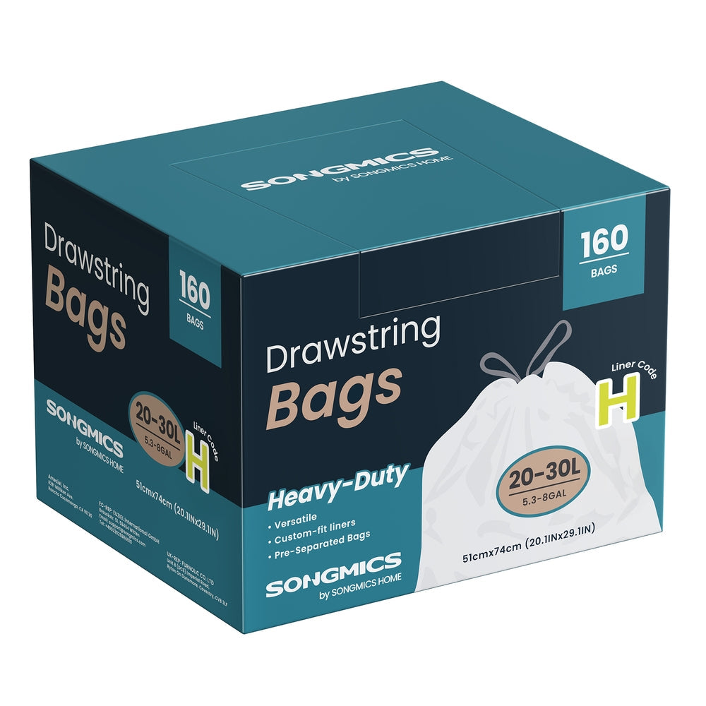Bin Bags 20 L Rubbish Bags with Drawstrings 80 Pieces Quick-Dispense Box - image 15