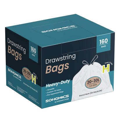 Bin Bags 20 L Rubbish Bags with Drawstrings 80 Pieces Quick-Dispense Box - image 15