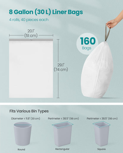 Bin Bags 20 L Rubbish Bags with Drawstrings 80 Pieces Quick-Dispense Box - image 20