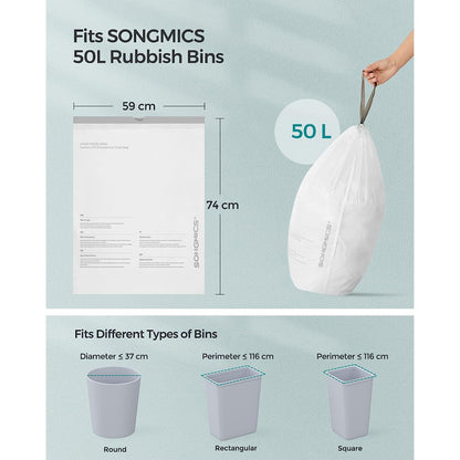 Bin Liners for 50L Kitchen Bins 80 Pieces，2*40 Pieces - image 6